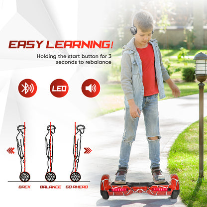 Hoverboard for Kids, with Bluetooth Speaker and LED Lights 6.5" Self Balancing Scooter Hoverboard for Kids Ages 6-12